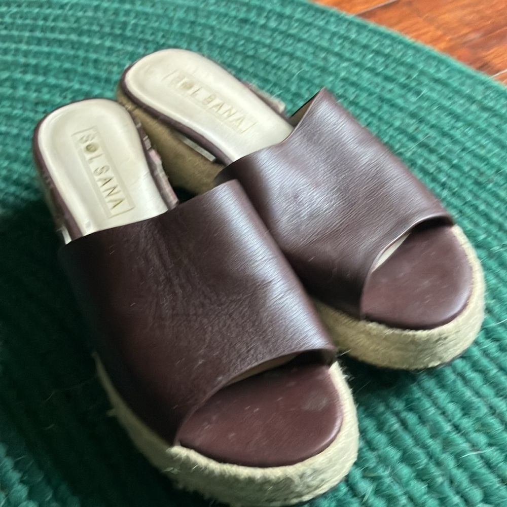 Sol Sana Dark Brown Leather Mules